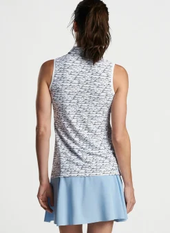 Peter Millar Polos & Shirts|Banded Sport Mesh Birdie Print Sleeveless Button Polo