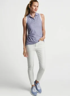Peter Millar Polos & Shirts|Banded Sport Mesh Links Print Sleeveless Button Polo