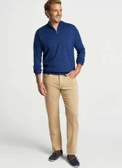 Peter Millar Sweaters|Canton Stripe Quarter-Zip Sweater