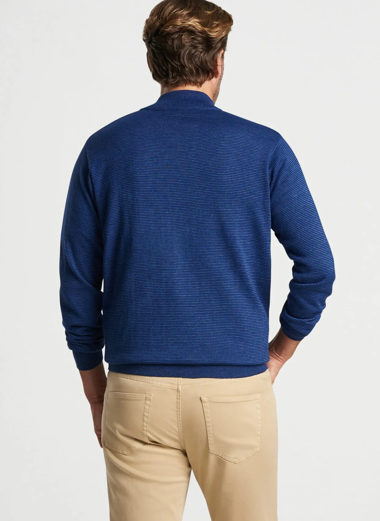 Peter Millar Sweaters|Canton Stripe Quarter-Zip Sweater