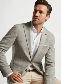 Peter Millar Sport Coats|Carova Jersey Houndstooth Soft Jacket