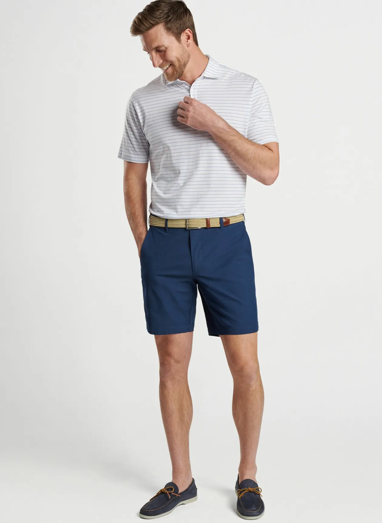 Peter Millar Polos|Crown Comfort Cotton Polo Harp Stripe