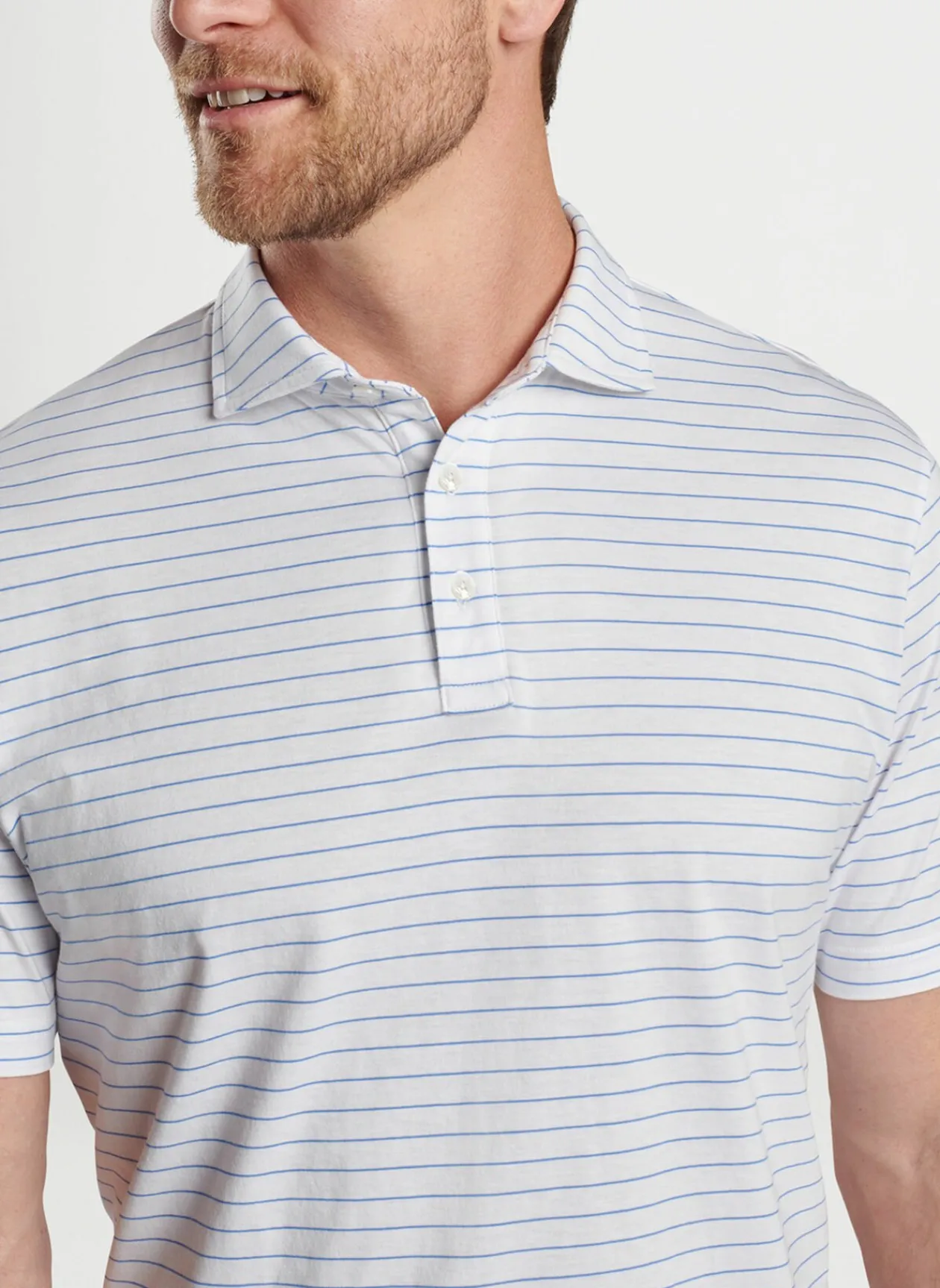 Peter Millar Polos|Crown Comfort Cotton Polo Harp Stripe