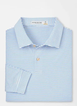 Peter Millar Sun Protection Apparel|Featherweight Performance Long Sleeve Stripe Polo