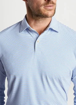 Peter Millar Sun Protection Apparel|Featherweight Performance Long Sleeve Stripe Polo
