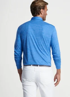 Peter Millar Sun Protection Apparel|Featherweight Performance Long Sleeve Melange Polo