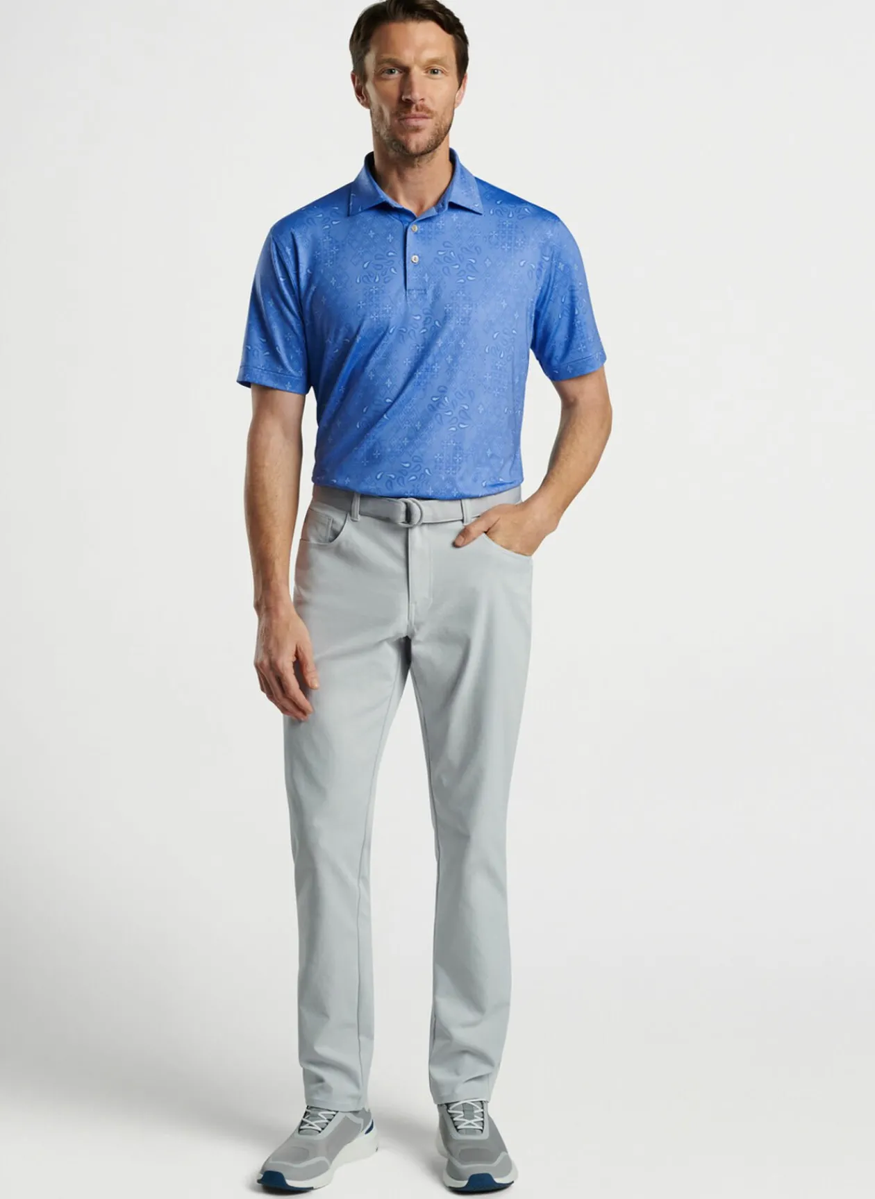 Peter Millar Sun Protection Apparel|Geo Paisley Performance Jersey Polo