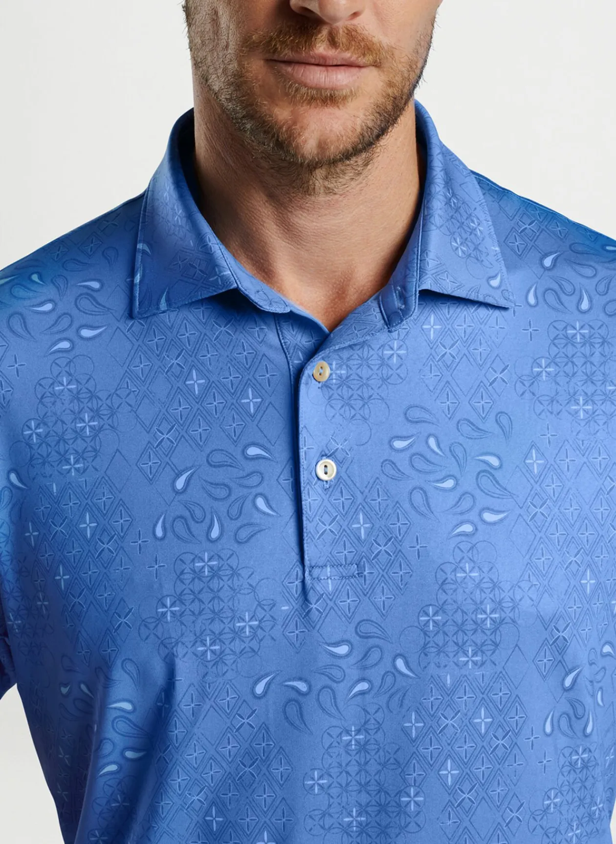 Peter Millar Sun Protection Apparel|Geo Paisley Performance Jersey Polo