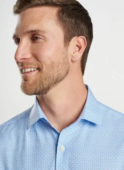 Peter Millar Sport Shirts|Geo Petals Performance Poplin Sport Shirt