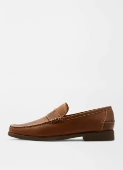 Peter Millar Loafers & Boots|Handsewn Leather Penny Loafer
