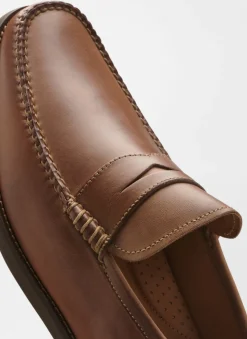 Peter Millar Loafers & Boots|Handsewn Leather Penny Loafer
