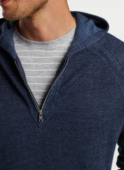 Peter Millar Sweaters|Holden Quarter-Zip Hoodie Sweater