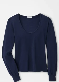 Peter Millar Polos & Shirts|Kate Long-Sleeve Scoop Neck Henley
