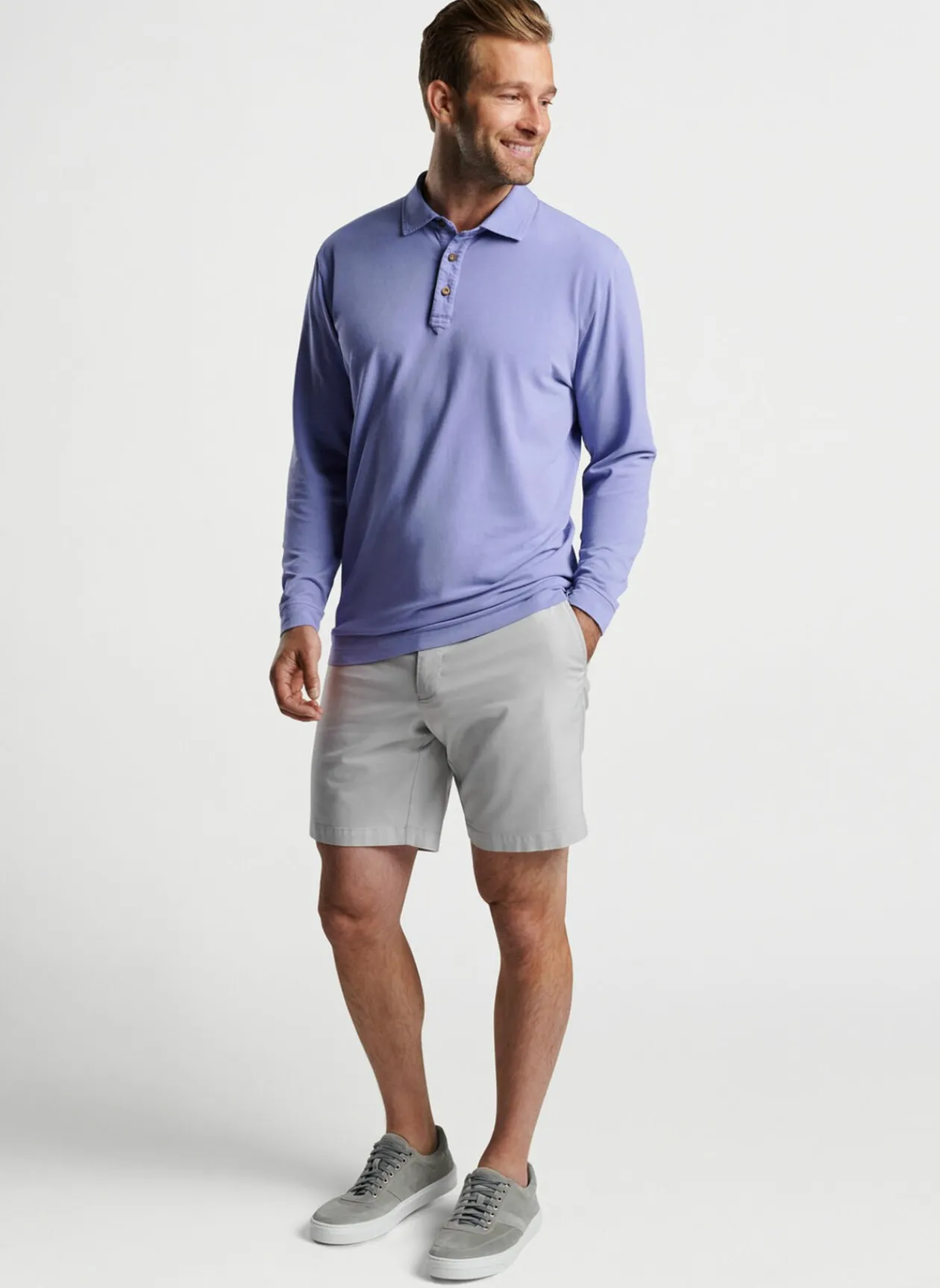 Peter Millar Polos|Lava Wash Long-Sleeve Polo