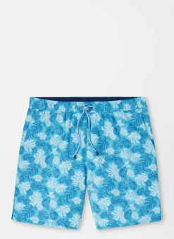 Peter Millar Swim Trunks|Linework Monstera Swim Trunk