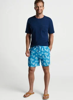 Peter Millar Swim Trunks|Linework Monstera Swim Trunk