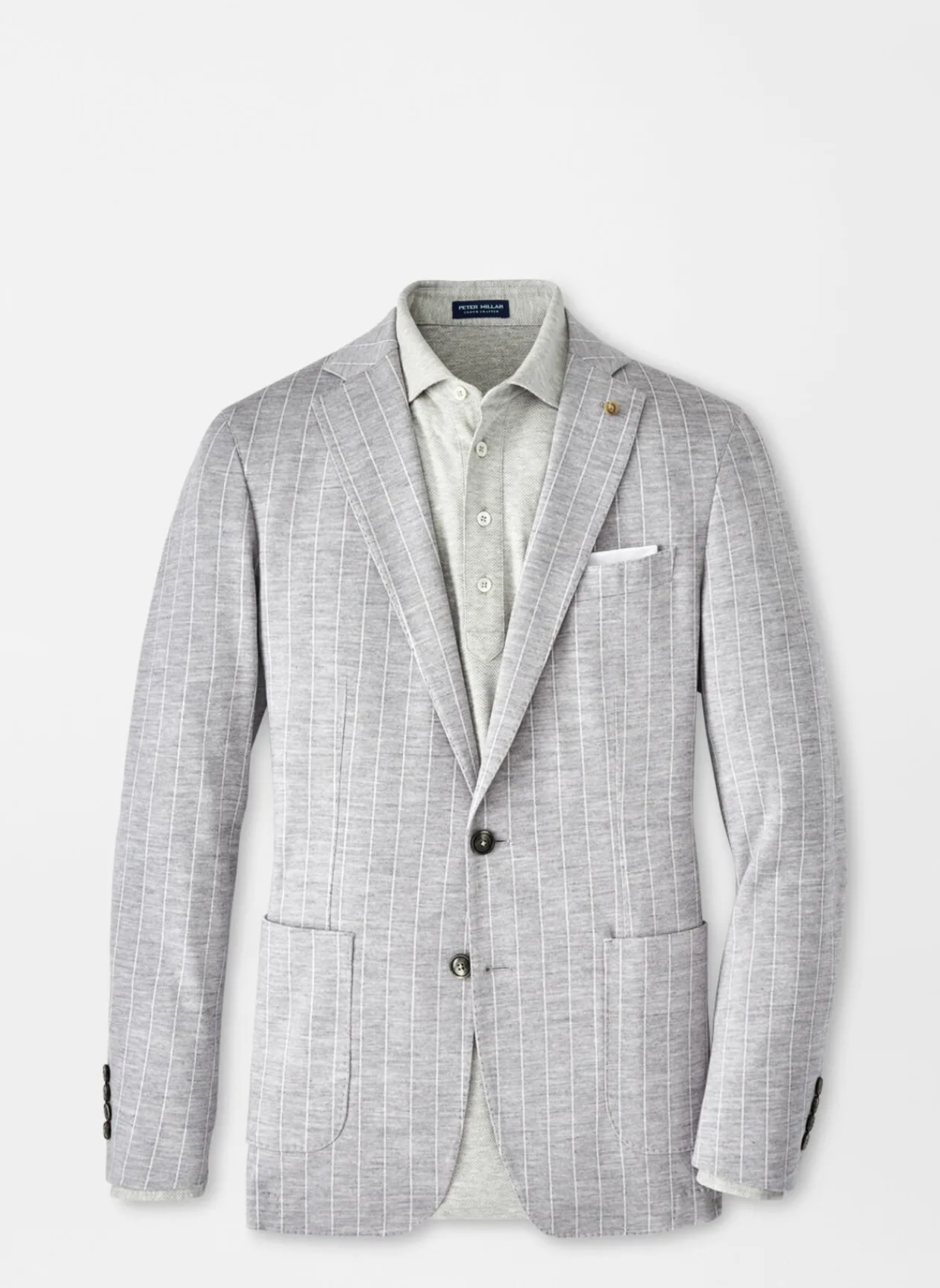 Peter Millar Sport Coats|Melton Knit Pinstripe Soft Jacket