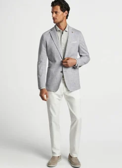 Peter Millar Sport Coats|Melton Knit Pinstripe Soft Jacket