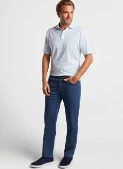 Peter Millar Polos|Pilot Mill Cedar Stripe Short-Sleeve Polo
