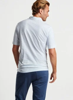 Peter Millar Polos|Pilot Mill Cedar Stripe Short-Sleeve Polo