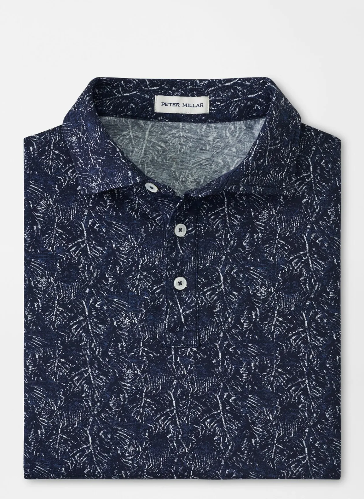 Peter Millar Polos|Pilot Mill Indigo Palms Short-Sleeve Polo