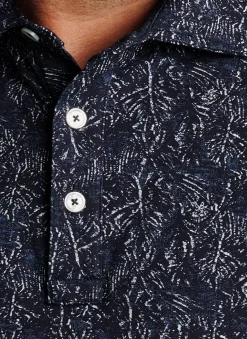 Peter Millar Polos|Pilot Mill Indigo Palms Short-Sleeve Polo