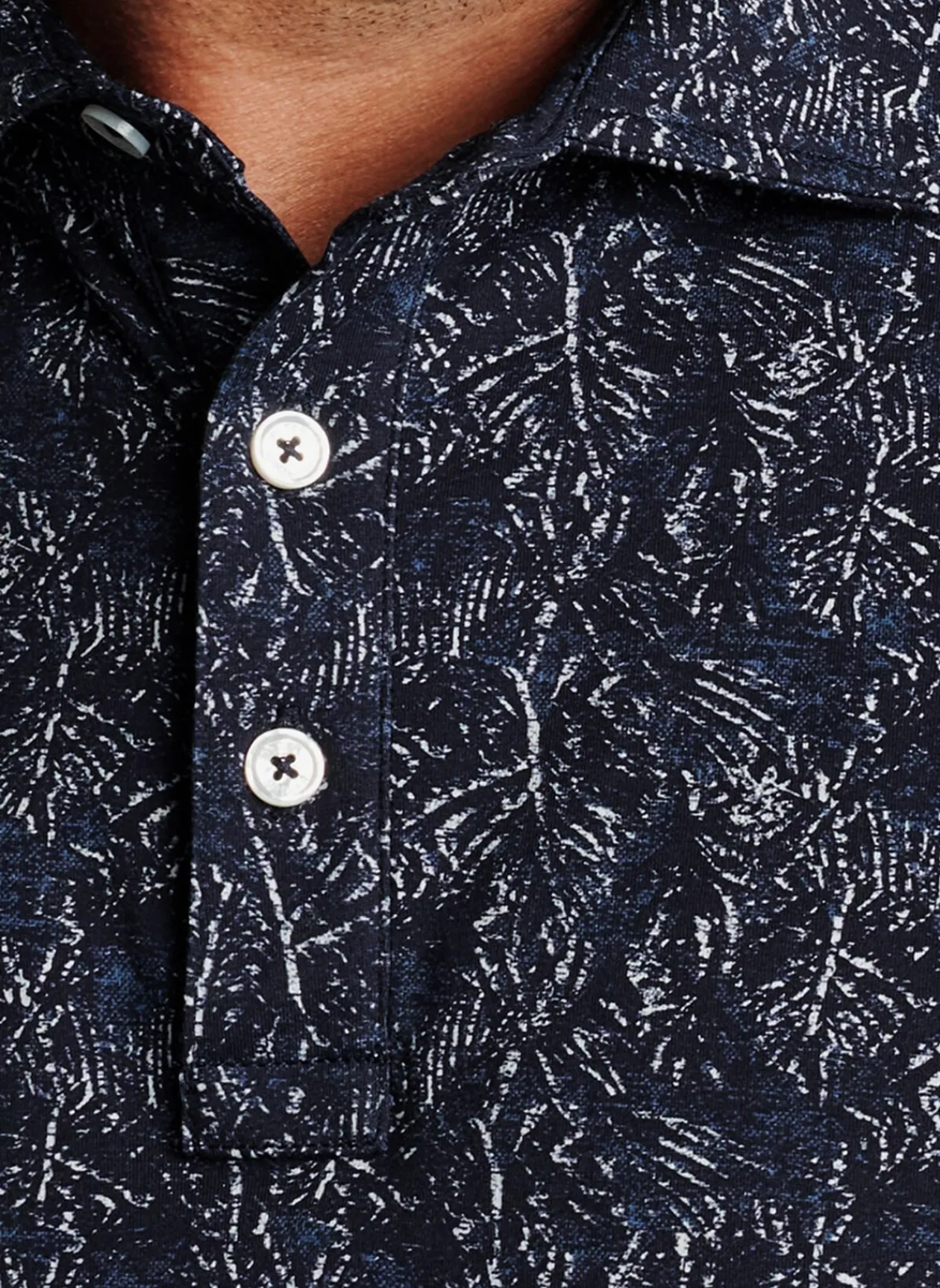 Peter Millar Polos|Pilot Mill Indigo Palms Short-Sleeve Polo