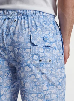 Peter Millar Swim Trunks|Shell Patchwork Swim Trunk