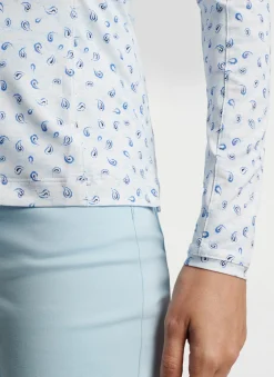 Peter Millar Pullovers & Layers|Tossed Paisley Print Long-Sleeve Sun Shirt
