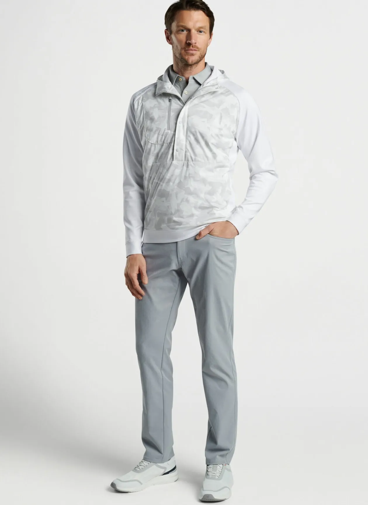 Peter Millar Pullovers & Hoodies|Weld Brushstroke Camo Half Snap Hoodie